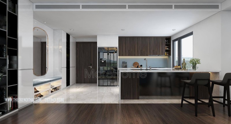 Thiết kế nội thất phòng bếp chung cư
